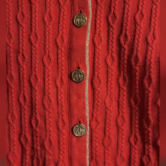 Brooks Brothers Coral Cable Knit Cardigan Sweater - Picture 5 of 9